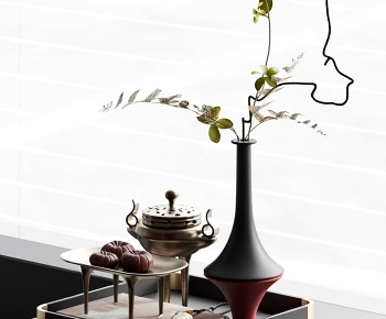 新中式花瓶花艺饰品摆件3D模型