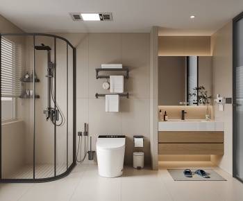 现代卫生间浴室3D模型