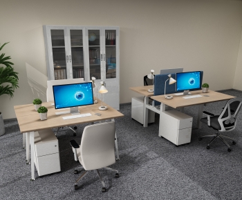 Modern Office Desk And Chair-ID:110435964