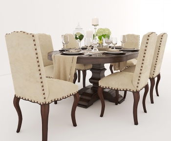 American Style Dining Table And Chairs-ID:881830934