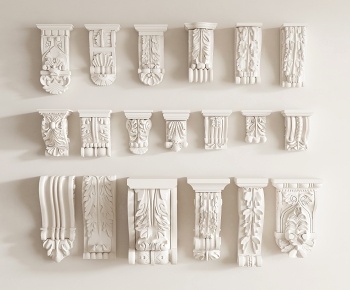 简欧罗马雕花柱头3D模型