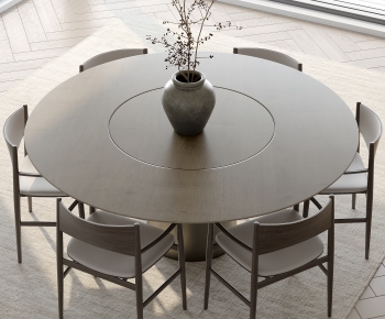 现代圆形餐桌椅组合-ID:854614979