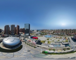 HDR白天城市休闲广场全景-ID:5955155