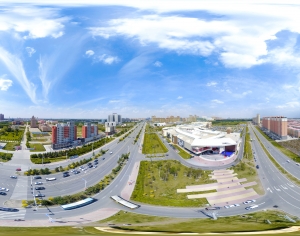 HDR白天城市生态绿化全景-ID:138875963