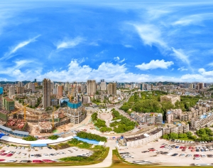 HDR白天城市生态绿化全景-ID:309618002