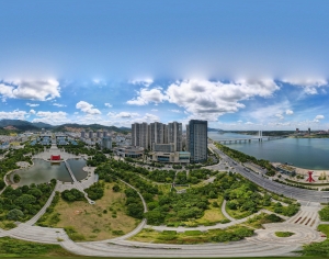 HDR白天城市生态绿化全景-ID:447911988