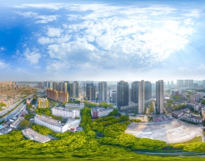 HDR白天城市生态绿化全景-ID:793158053