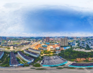 HDR白天城市生态绿化全景-ID:677901983