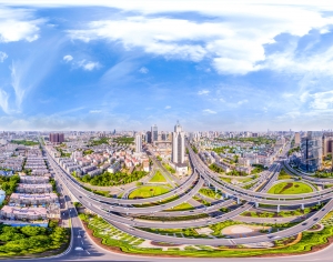 HDR白天城市生态绿化全景-ID:914909847