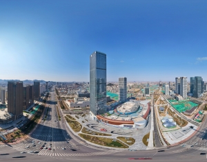 HDR白天城市鸟瞰建筑全景-ID:880354884