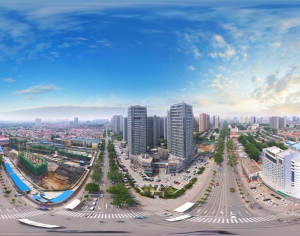 HDR白天城市建筑全景-ID:520522126