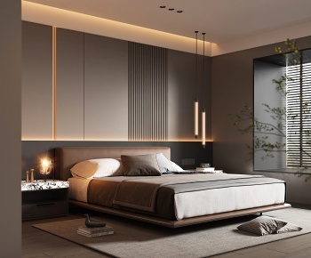 现代意式卧室3D模型