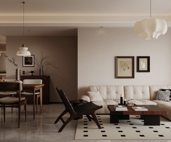 Wabi-sabi Style A Living Room-ID:856034998