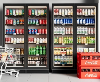 现代冰柜 超市饮料柜3D模型
