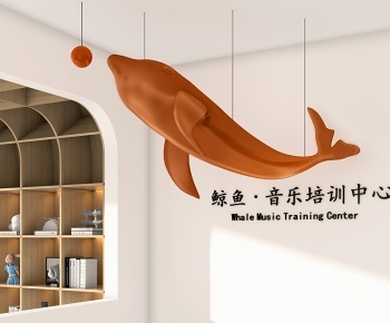 现代鲸鱼大厅装置3D模型