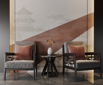 New Chinese Style Single Sofa-ID:208805086