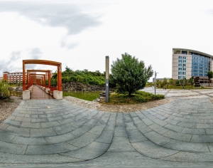 HDR城市小区社区广场全景-ID:507481102