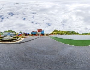 HDR城市小区社区广场全景-ID:5955893