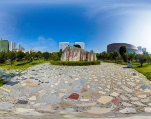 HDR城市小区社区广场全景-ID:524909537