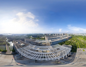 HDR城市小区社区广场全景-ID:987919099