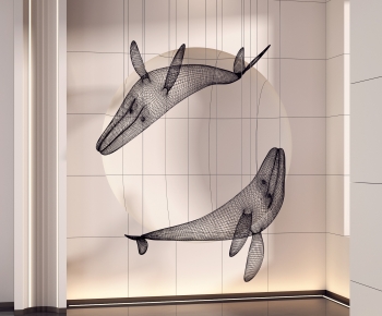 现代鲸鱼雕塑艺术装置-ID:683558944