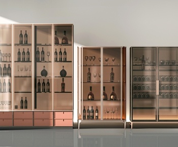 现代玻璃酒柜3D模型