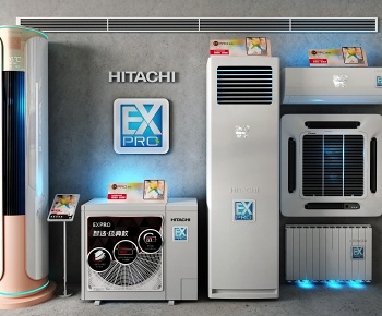 现代空调 冰箱 音箱3D模型