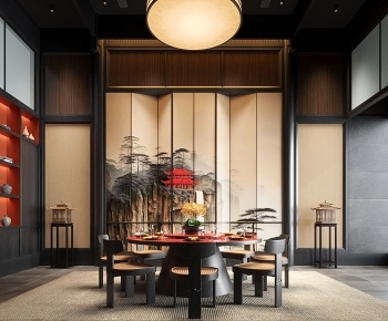 新中式餐厅包厢3D模型