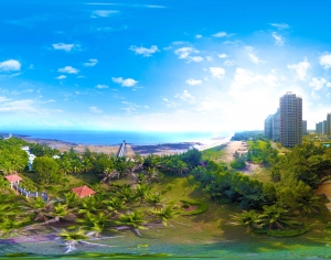 HDR白天城市生态绿化全景-ID:169498984