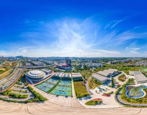 HDR白天城市鸟瞰建筑全景-ID:155632973