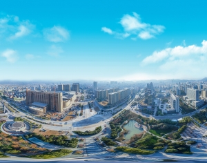 HDR白天城市鸟瞰建筑全景-ID:821719882