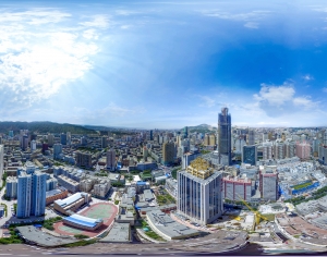 HDR白天城市鸟瞰建筑全景-ID:208333025
