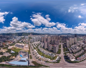 HDR白天城市鸟瞰建筑全景-ID:270608904