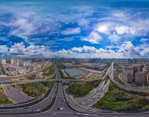 HDR白天城市鸟瞰建筑全景-ID:5958528