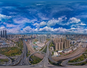 HDR白天城市鸟瞰建筑全景-ID:632303958