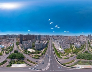 HDR白天城市鸟瞰建筑全景-ID:5958535