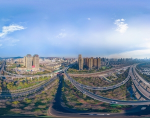 HDR白天城市鸟瞰建筑全景-ID:647903929