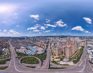 HDR白天城市鸟瞰建筑全景-ID:579046014