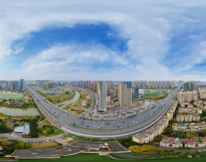 HDR白天城市鸟瞰建筑全景-ID:164670944