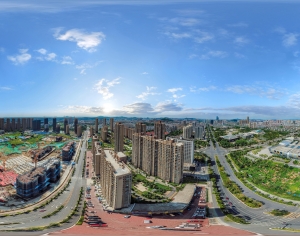 HDR白天城市鸟瞰建筑全景-ID:111913926