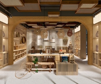 新中式竹艺编织展厅3D模型