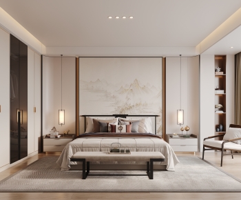 New Chinese Style Bedroom-ID:970999004