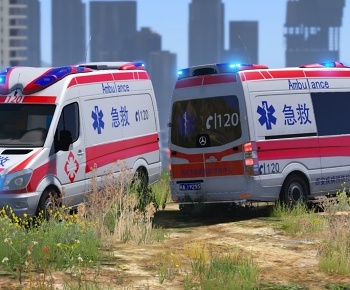 现代奔驰医疗救护车3D模型