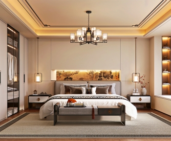 New Chinese Style Bedroom-ID:395052913