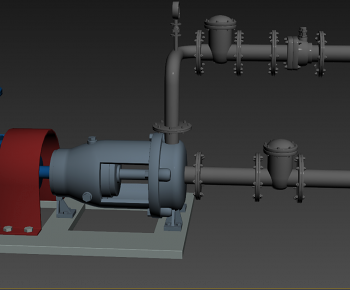 现代水泵3D模型