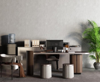 Modern Office Desk And Chair-ID:436491972