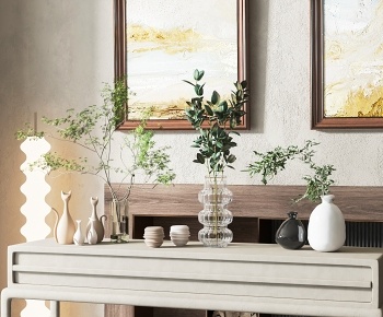 现代桌面绿植花瓶摆件3D模型