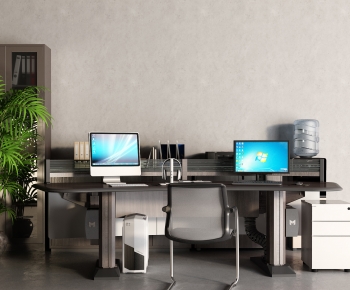 Modern Office Desk And Chair-ID:810734996