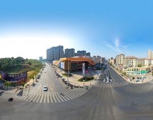 HDR城市小区社区广场全景-ID:198132997