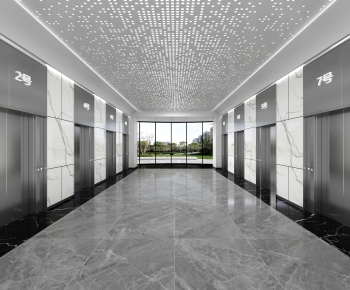 Modern Corridor/elevator Hall-ID:734838961